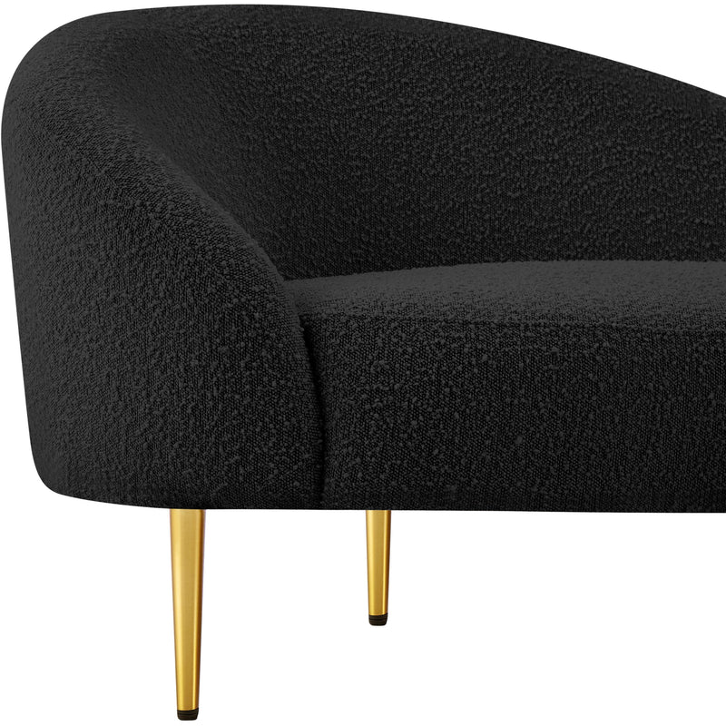 Meridian Ritz Black Boucle Fabric Loveseat IMAGE 12