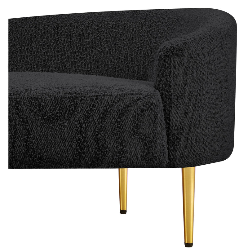 Meridian Ritz Black Boucle Fabric Loveseat IMAGE 13