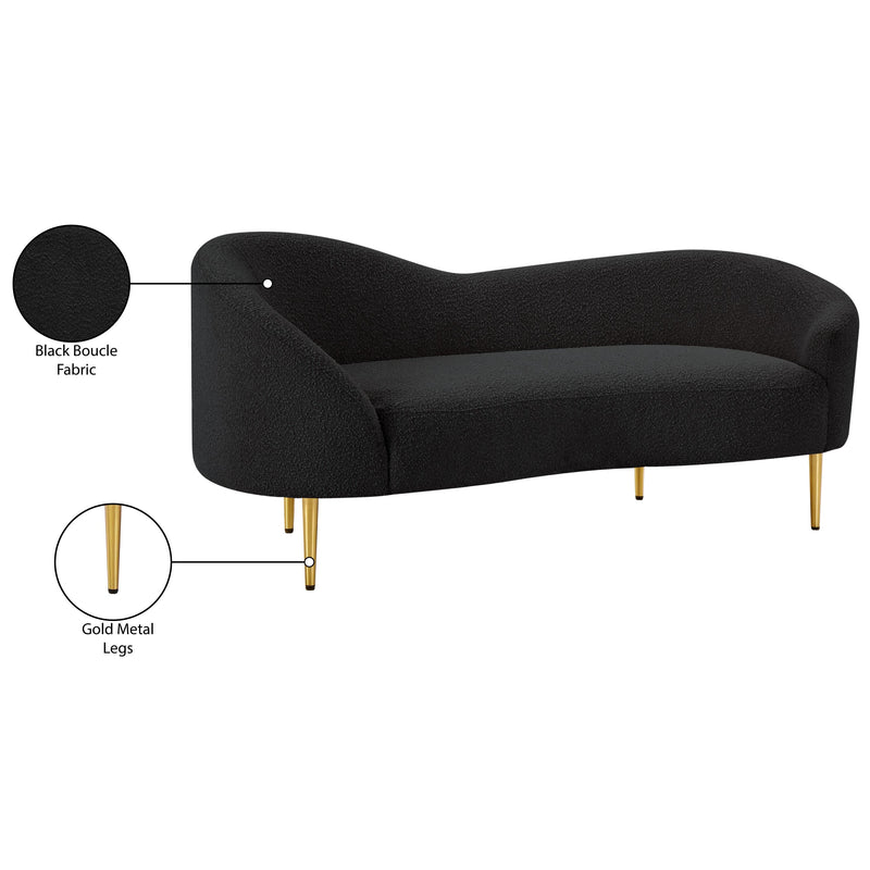 Meridian Ritz Black Boucle Fabric Loveseat IMAGE 19