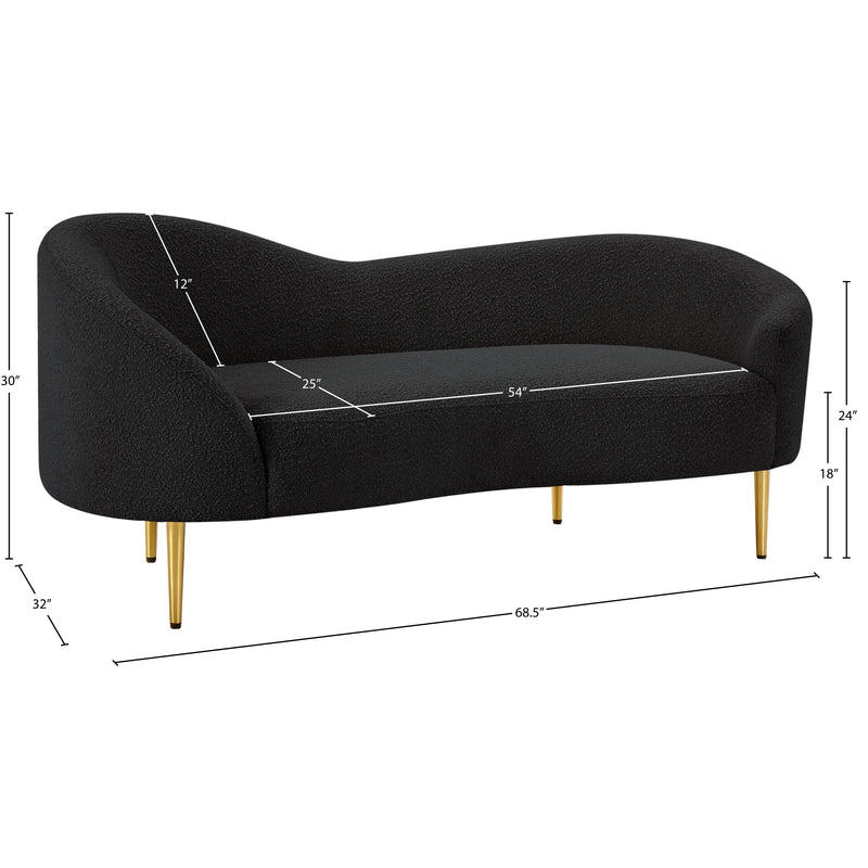 Meridian Ritz Black Boucle Fabric Loveseat IMAGE 20