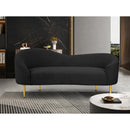 Meridian Ritz Black Boucle Fabric Loveseat IMAGE 2