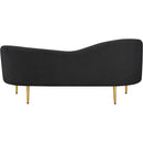 Meridian Ritz Black Boucle Fabric Loveseat IMAGE 3