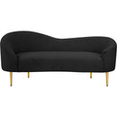 Meridian Ritz Black Boucle Fabric Loveseat IMAGE 4