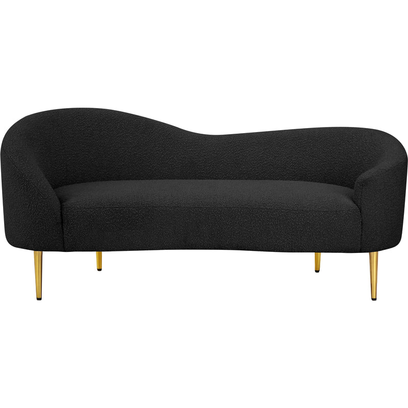 Meridian Ritz Black Boucle Fabric Loveseat IMAGE 4