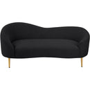 Meridian Ritz Black Boucle Fabric Loveseat IMAGE 5