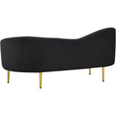 Meridian Ritz Black Boucle Fabric Loveseat IMAGE 6
