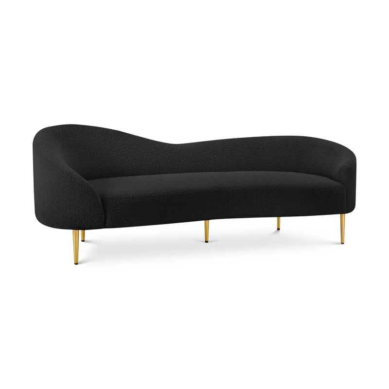 Meridian Ritz Black Boucle Fabric Sofa IMAGE 1