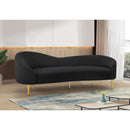Meridian Ritz Black Boucle Fabric Sofa IMAGE 2