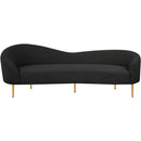 Meridian Ritz Black Boucle Fabric Sofa IMAGE 4