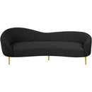 Meridian Ritz Black Boucle Fabric Sofa IMAGE 5