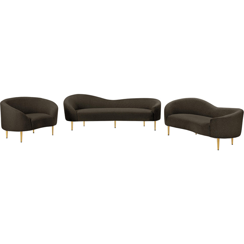 Meridian Ritz Brown Boucle Fabric Chair IMAGE 11