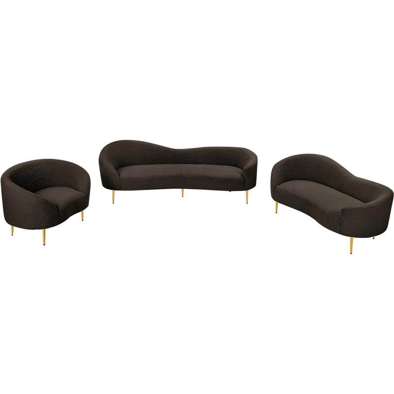 Meridian Ritz Brown Boucle Fabric Chair IMAGE 12