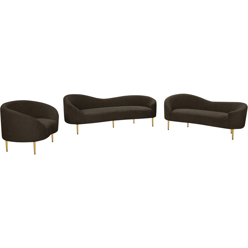 Meridian Ritz Brown Boucle Fabric Chair IMAGE 13