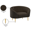 Meridian Ritz Brown Boucle Fabric Chair IMAGE 15