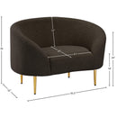 Meridian Ritz Brown Boucle Fabric Chair IMAGE 16