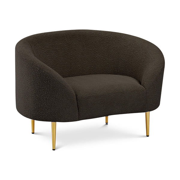 Meridian Ritz Brown Boucle Fabric Chair IMAGE 1