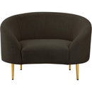 Meridian Ritz Brown Boucle Fabric Chair IMAGE 4