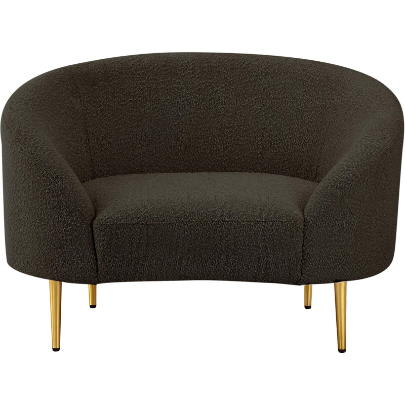 Meridian Ritz Brown Boucle Fabric Chair IMAGE 4