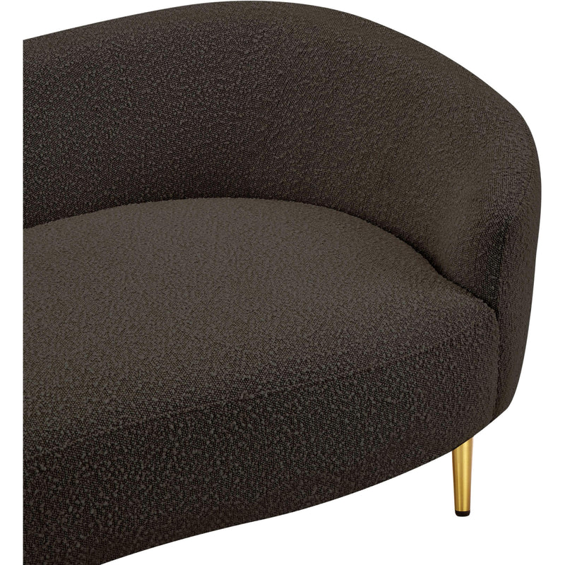 Meridian Ritz Brown Boucle Fabric Loveseat IMAGE 11