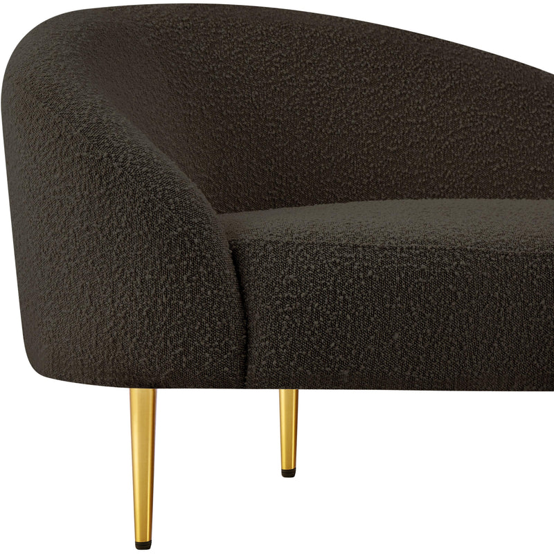 Meridian Ritz Brown Boucle Fabric Loveseat IMAGE 12