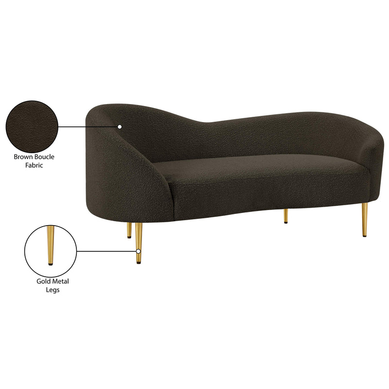 Meridian Ritz Brown Boucle Fabric Loveseat IMAGE 19