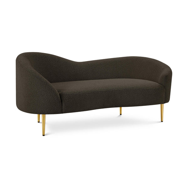 Meridian Ritz Brown Boucle Fabric Loveseat IMAGE 1