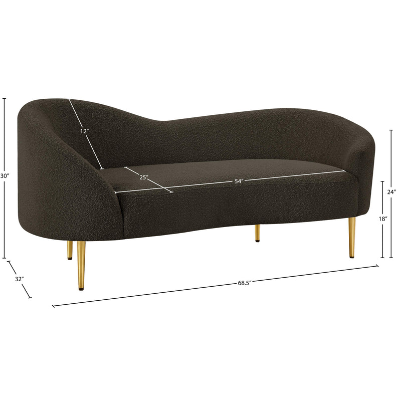 Meridian Ritz Brown Boucle Fabric Loveseat IMAGE 20