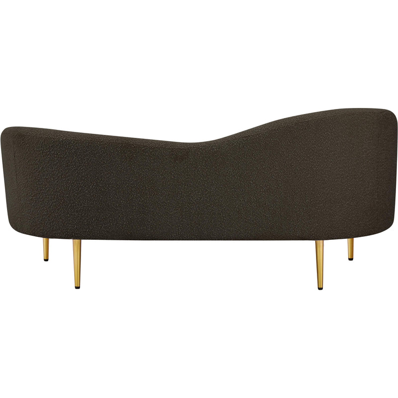 Meridian Ritz Brown Boucle Fabric Loveseat IMAGE 3