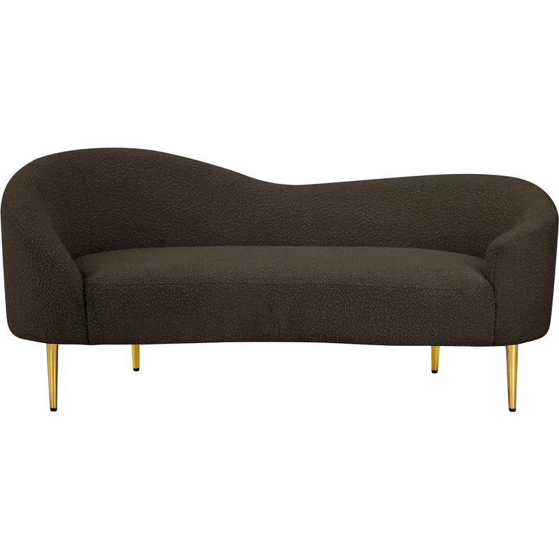 Meridian Ritz Brown Boucle Fabric Loveseat IMAGE 4