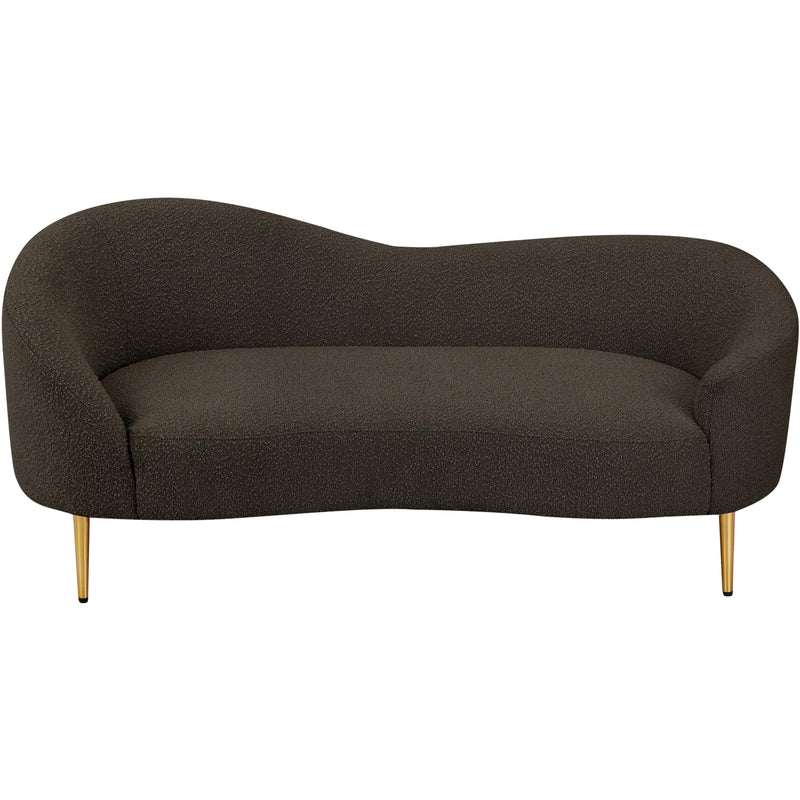 Meridian Ritz Brown Boucle Fabric Loveseat IMAGE 5