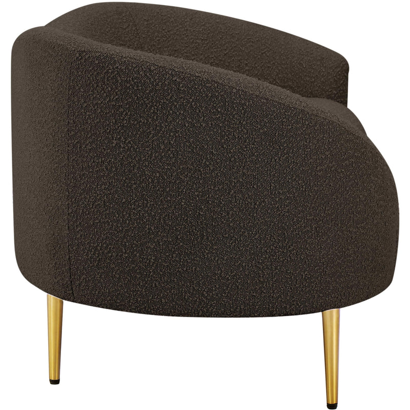 Meridian Ritz Brown Boucle Fabric Loveseat IMAGE 7