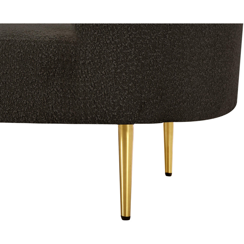 Meridian Ritz Brown Boucle Fabric Loveseat IMAGE 8