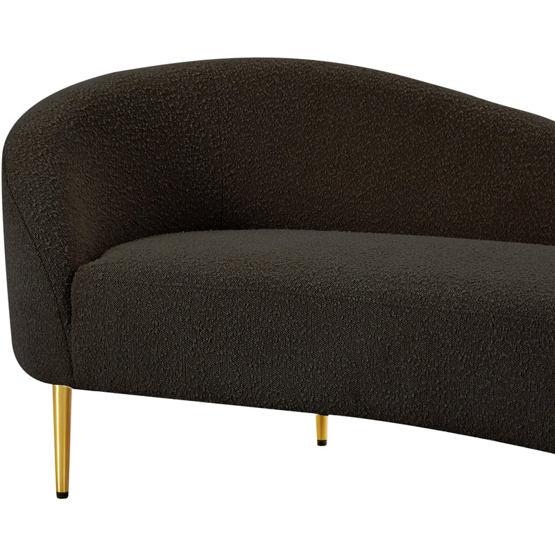 Meridian Ritz Brown Boucle Fabric Loveseat IMAGE 9