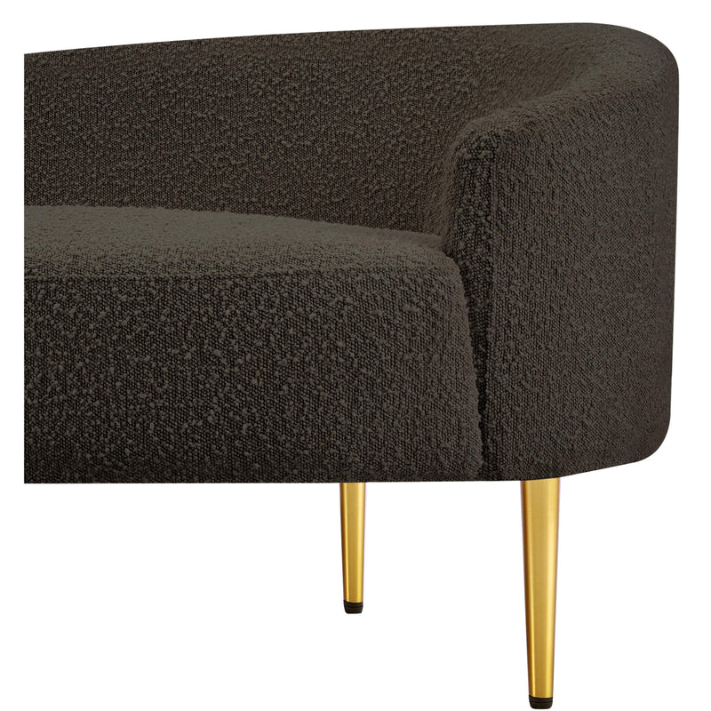 Meridian Ritz Brown Boucle Fabric Sofa IMAGE 13