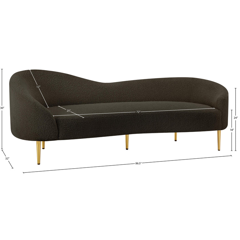 Meridian Ritz Brown Boucle Fabric Sofa IMAGE 20