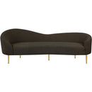 Meridian Ritz Brown Boucle Fabric Sofa IMAGE 4