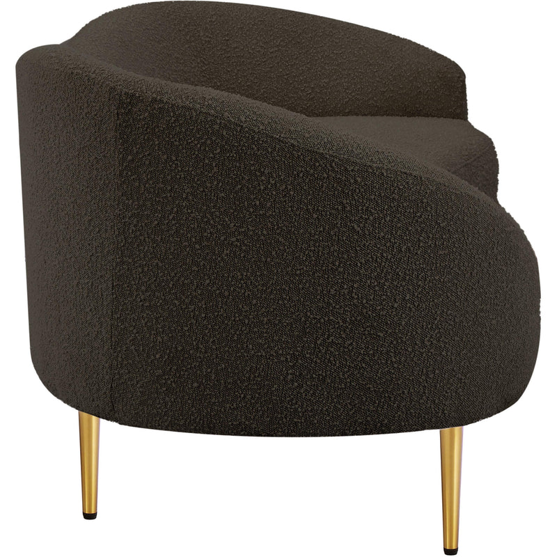 Meridian Ritz Brown Boucle Fabric Sofa IMAGE 7
