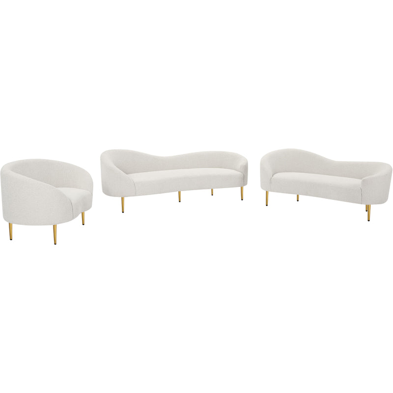 Meridian Ritz Cream Boucle Fabric Chair IMAGE 13