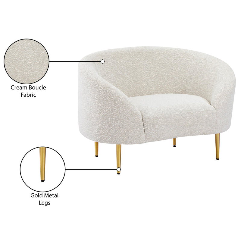 Meridian Ritz Cream Boucle Fabric Chair IMAGE 15