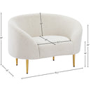 Meridian Ritz Cream Boucle Fabric Chair IMAGE 16