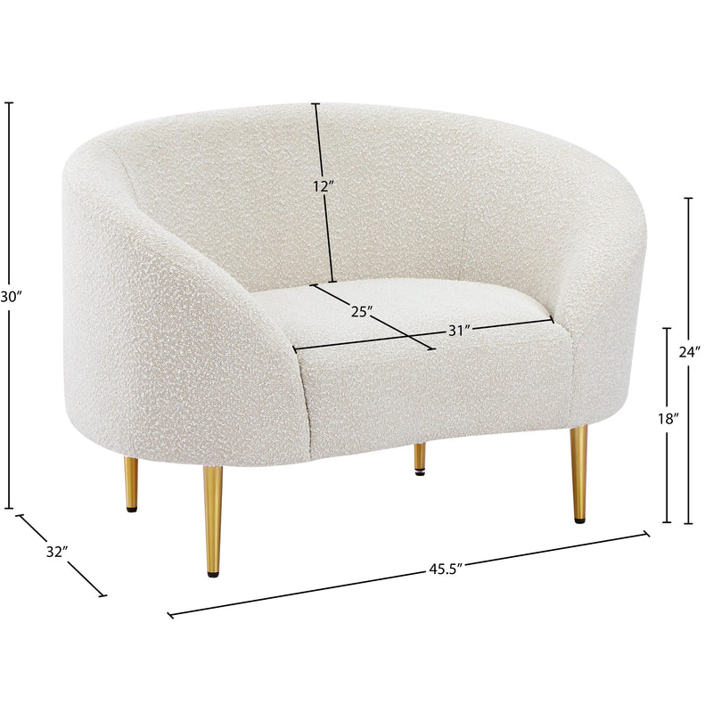 Meridian Ritz Cream Boucle Fabric Chair IMAGE 16