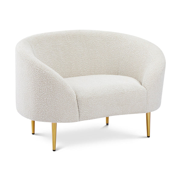 Meridian Ritz Cream Boucle Fabric Chair IMAGE 1