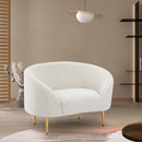 Meridian Ritz Cream Boucle Fabric Chair IMAGE 2