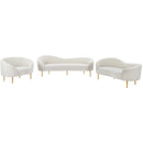 Meridian Ritz Cream Boucle Fabric Loveseat IMAGE 15