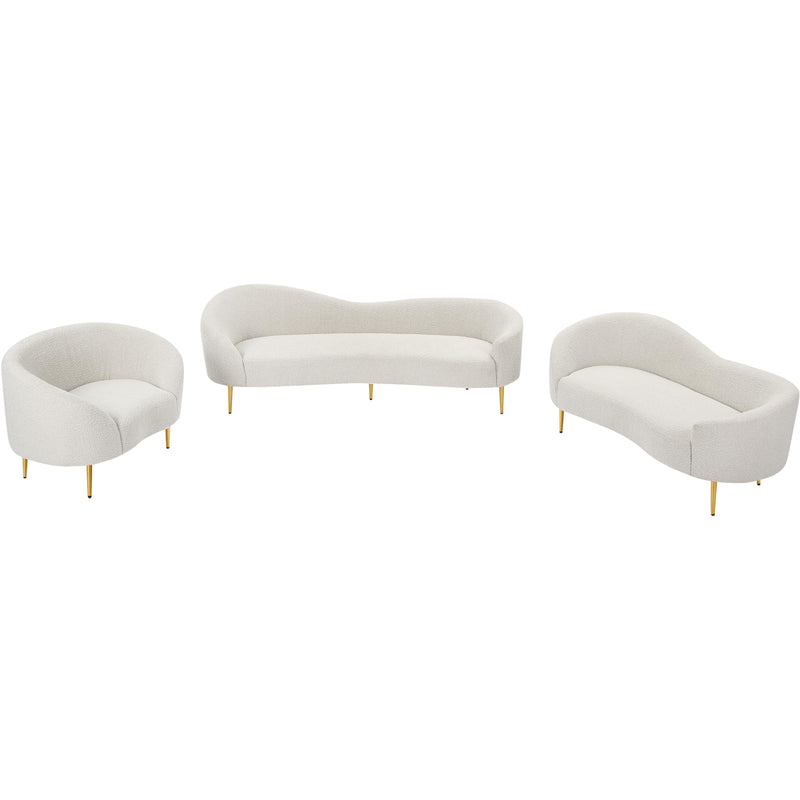 Meridian Ritz Cream Boucle Fabric Loveseat IMAGE 16