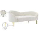 Meridian Ritz Cream Boucle Fabric Loveseat IMAGE 19