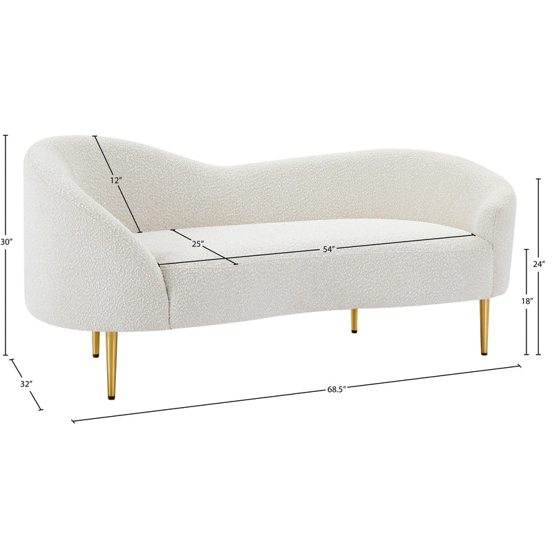 Meridian Ritz Cream Boucle Fabric Loveseat IMAGE 20