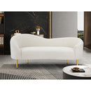Meridian Ritz Cream Boucle Fabric Loveseat IMAGE 2