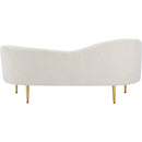 Meridian Ritz Cream Boucle Fabric Loveseat IMAGE 3