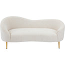 Meridian Ritz Cream Boucle Fabric Loveseat IMAGE 5